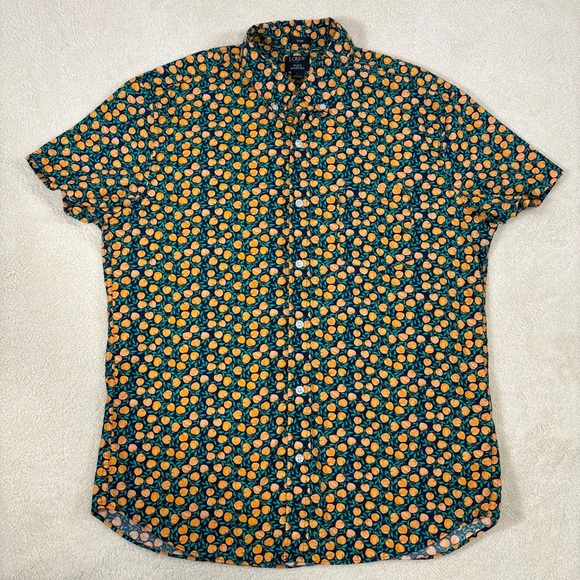 J.Crew Men’s Peach Button Down Summer Top Shirt Size large NWOT - Picture 1 of 6